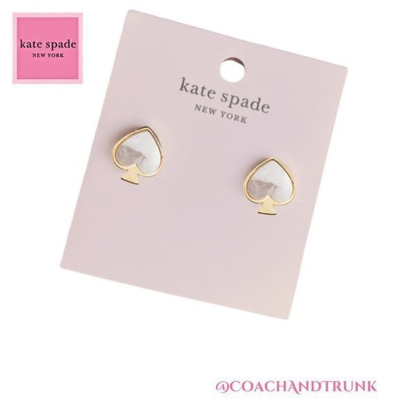 NWT KATE SPADE Signature Spade Mother of Pearl Inlay Gold Spade With KS Dust Bag - Picture 4 of 8